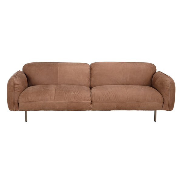 Franklin Leather Sofa with Metal Frame Generously Padded for Modern Living Rooms