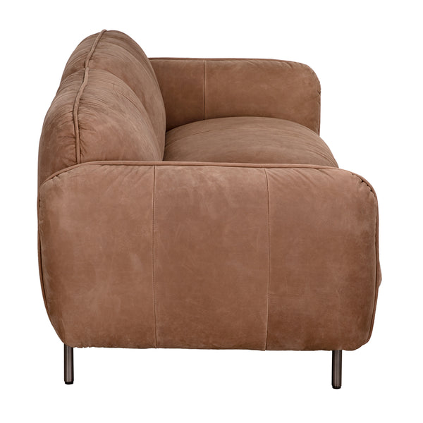 Franklin Leather Sofa with Metal Frame Generously Padded for Modern Living Rooms