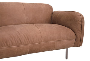 Franklin Leather Sofa with Metal Frame Generously Padded for Modern Living Rooms