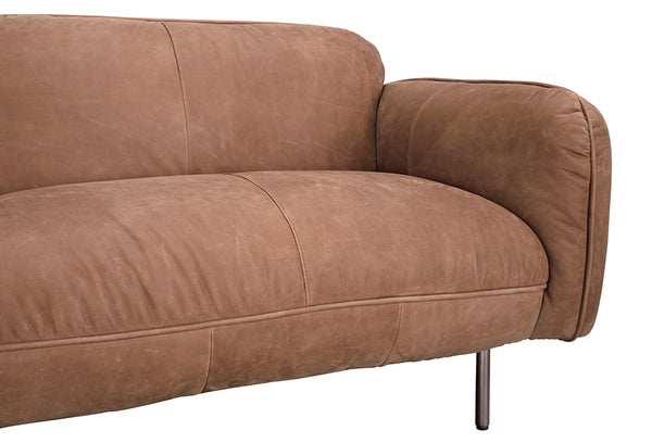 Franklin Leather Sofa with Metal Frame Generously Padded for Modern Living Rooms