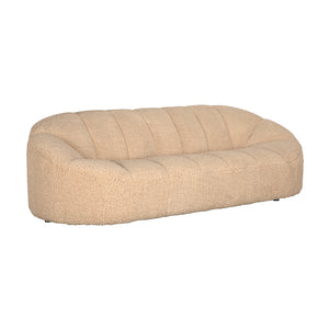 Noir Amadeus Plush Teddy Fleece Sofa Seats Three with Deep Cushions for Modern Living Rooms SOF334CMF