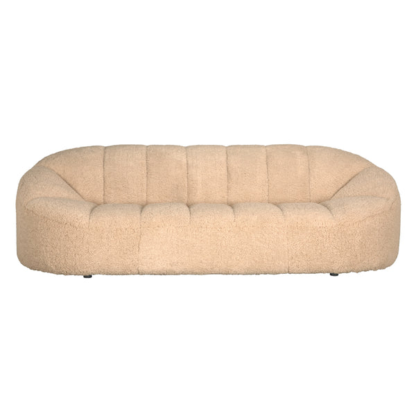 Amadeus Plush Teddy Fleece Sofa Seats Three with Deep Cushions for Modern Living Rooms