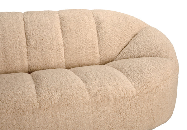 Amadeus Plush Teddy Fleece Sofa Seats Three with Deep Cushions for Modern Living Rooms
