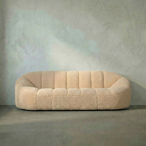 Amadeus Plush Teddy Fleece Sofa Seats Three with Deep Cushions for Modern Living Rooms