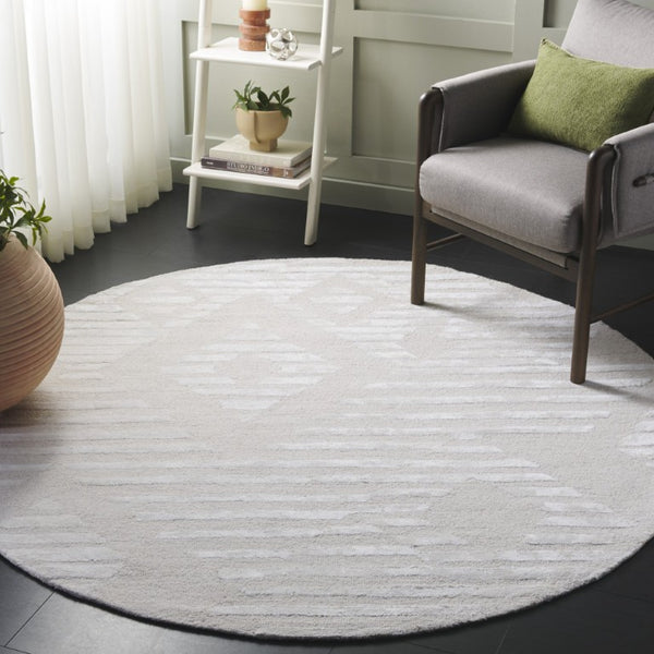 Safavieh Soho Hand-Tufted Wool Viscose Runner Rug with Geometric Relief for Hallways 6'-0" x 6'-0" - A SOH177A-6R