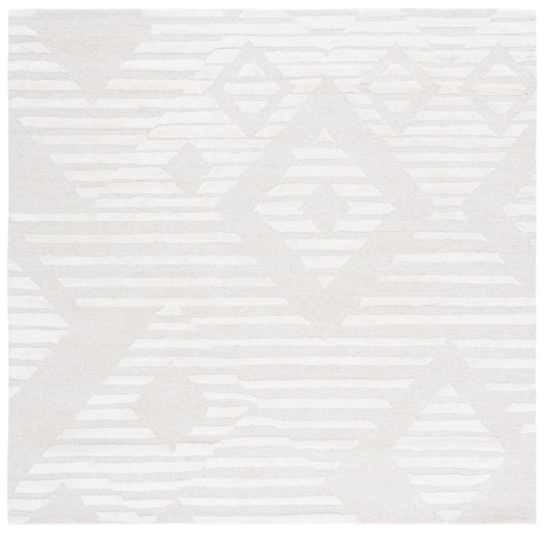 Safavieh Soho Hand-Tufted Wool Viscose Runner Rug with Geometric Relief for Hallways 6'-0" x 6'-0" - B SOH177A-6SQ