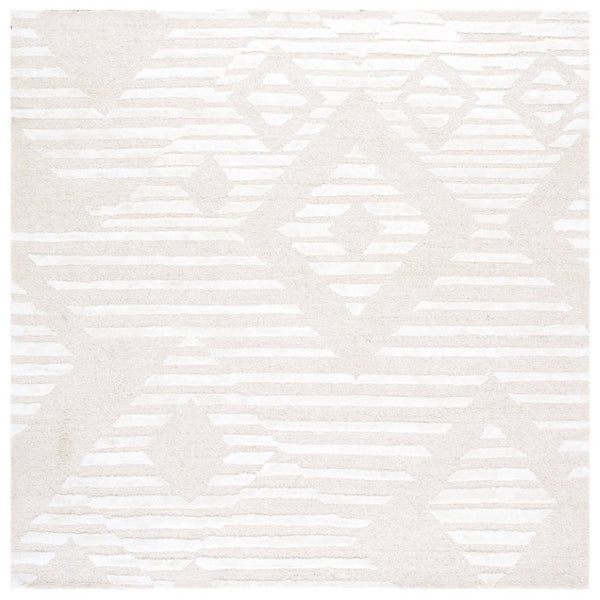 Safavieh Soho Hand-Tufted Wool Viscose Runner Rug with Geometric Relief for Hallways 6'-0" x 6'-0" - B SOH177A-6SQ