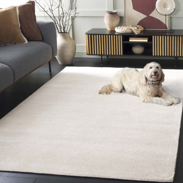 Safavieh Soho Hand Tufted Viscose Wool Ivory Area Rug Plush Minimalist Living Room Accent SOH178A-6