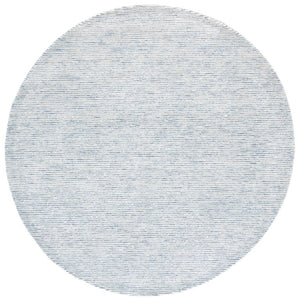 Safavieh Soho Hand Tufted Round Rug Wool Viscose Blend Distressed Linear Blue Ivory SOH178M-6R
