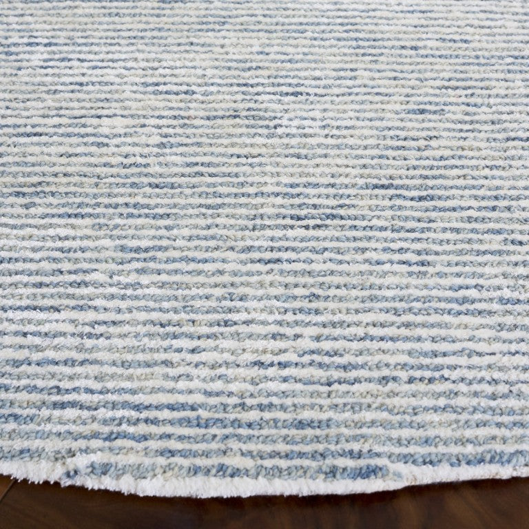 Safavieh Soho Hand Tufted Round Rug Wool Viscose Blend Distressed Linear Blue Ivory SOH178M-6R