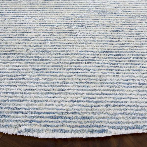 Safavieh Soho Hand Tufted Round Rug Wool Viscose Blend Distressed Linear Blue Ivory SOH178M-6R