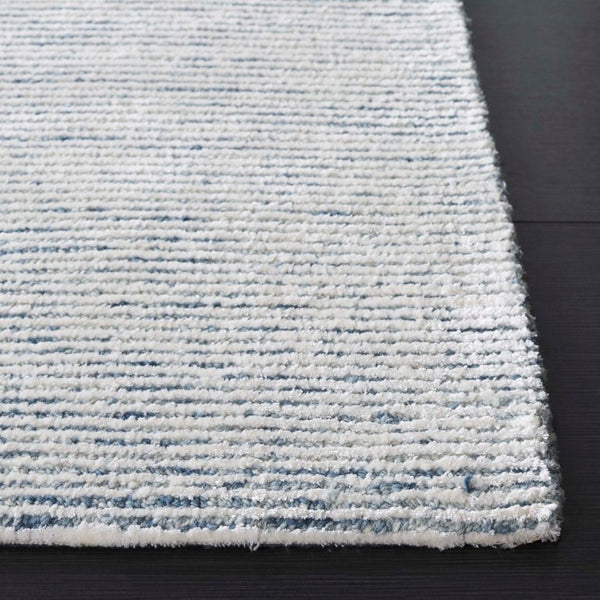 Safavieh Soho Hand Tufted Viscose Wool Area Rug Striated Blue Ivory Square Plush Sheen SOH178M-6SQ
