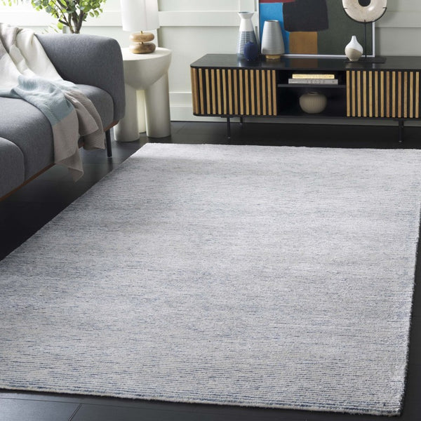 Safavieh Soho Hand Tufted Wool Viscose Area Rug Blue Ivory Linear Pattern for Living Room SOH178M-6