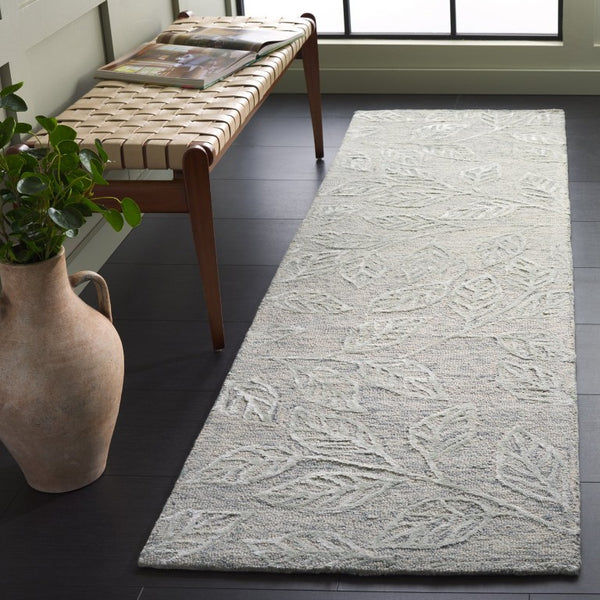 Safavieh Soho Hand Tufted Botanical Leaf Runner Rug in Viscose Wool Blend for Hallways 2'-3" x 8'-0" SOH179Y-28