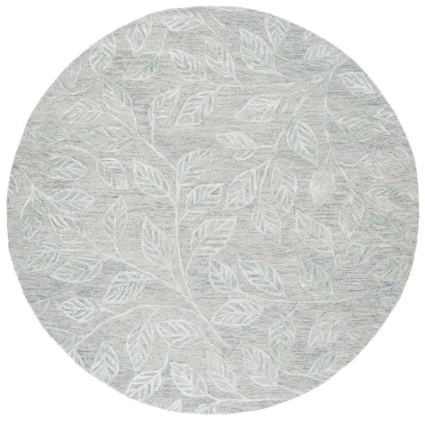 Safavieh Soho Hand Tufted Botanical Leaf Runner Rug in Viscose Wool Blend for Hallways 6'-0" x 6'-0" - A SOH179Y-6R