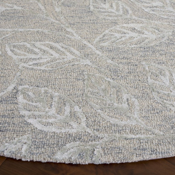 Safavieh Soho Hand Tufted Botanical Leaf Runner Rug in Viscose Wool Blend for Hallways 6'-0" x 6'-0" - A SOH179Y-6R