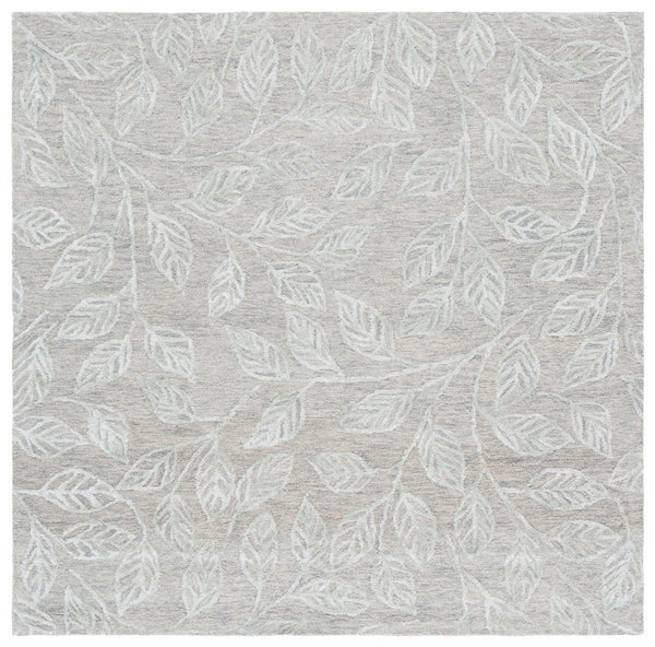 Safavieh Soho Hand Tufted Botanical Leaf Runner Rug in Viscose Wool Blend for Hallways 6'-0" x 6'-0" - B SOH179Y-6SQ