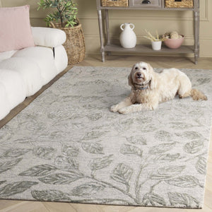 Safavieh Soho Hand Tufted Botanical Leaf Runner Rug in Viscose Wool Blend for Hallways 6'-0" x 9'-0" SOH179Y-6