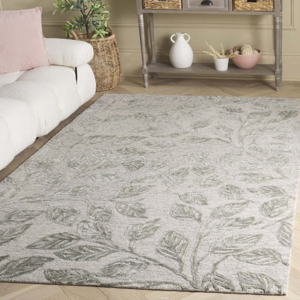 Safavieh Soho Hand Tufted Botanical Leaf Runner Rug in Viscose Wool Blend for Hallways 6'-0" x 9'-0" SOH179Y-6