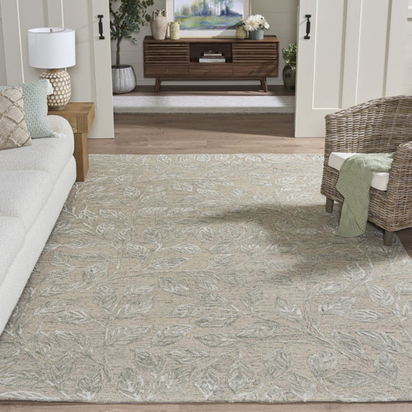 Safavieh Soho Hand Tufted Botanical Leaf Runner Rug in Viscose Wool Blend for Hallways 8'-0" x 10'-0" SOH179Y-8