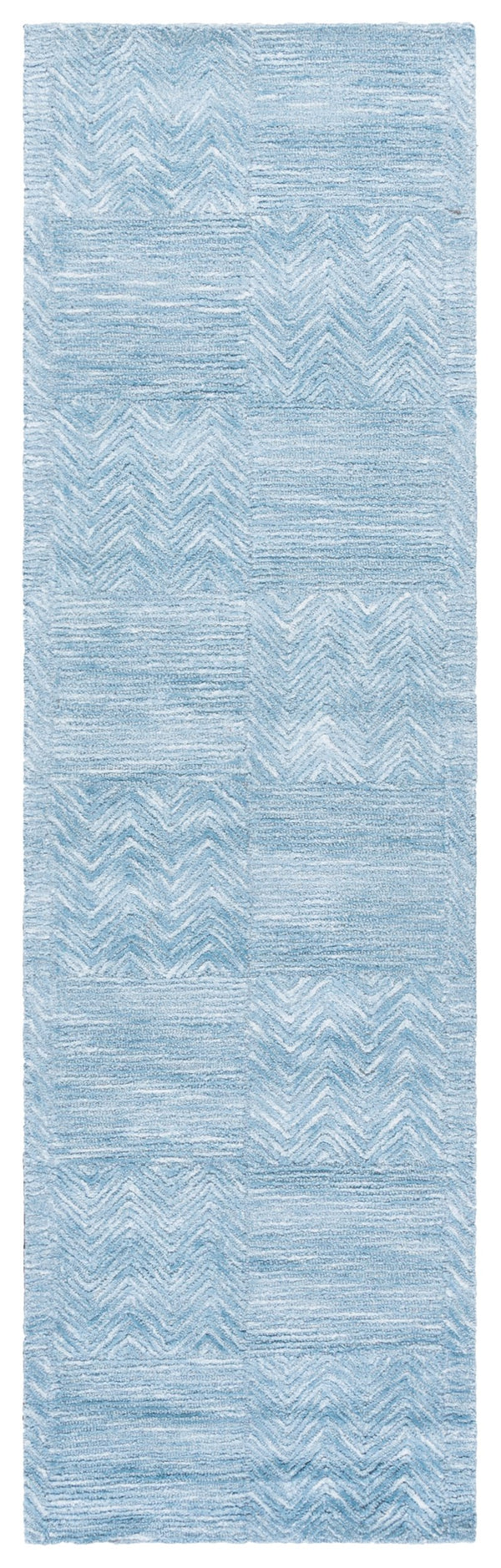 Safavieh Soho Hand-Tufted Light Blue Chevron Rug — Luxurious Viscose-Wool Blend, Low Pile, Modern Chic 3'-0" x 5'-0" SOH180L-3