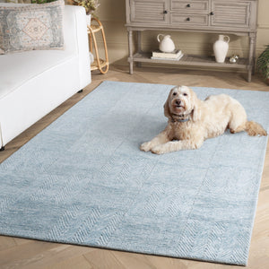 Safavieh Soho Hand-Tufted Light Blue Runner With Geometric Herringbone Motif — Soft Viscose-Wool Sheen, Durable Elegance 2'-3" x 8'-0" SOH180L-28