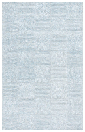 Safavieh Soho Hand-Tufted Light Blue Runner With Geometric Herringbone Motif — Soft Viscose-Wool Sheen, Durable Elegance 2'-3" x 8'-0" SOH180L-28