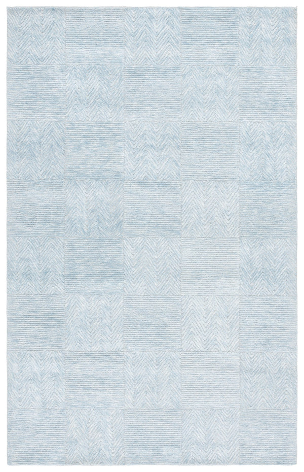 Safavieh Soho Hand-Tufted Light Blue Runner With Geometric Herringbone Motif — Soft Viscose-Wool Sheen, Durable Elegance 2'-3" x 8'-0" SOH180L-28