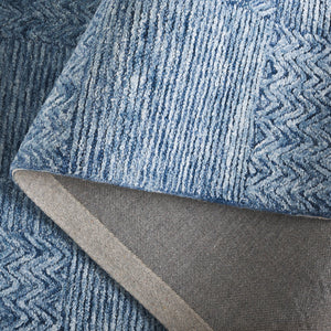 Safavieh Soho Hand-Tufted Dark Blue Ivory Rug — Contemporary Geometric Design, Viscose-Wool Plush Finish 4'-0" x 6'-0" SOH180M-4