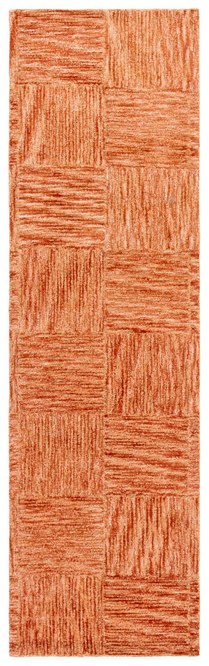 Safavieh Soho Hand-Tufted Rust Runner Rug With Geometric Grid Pattern, Viscose-Wool Blend For Hallways 2'-3" x 8'-0" SOH182P-28