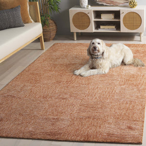 Safavieh Soho Hand-Tufted Viscose-Wool Rug In Rust Tones — Modern Geometric Design, Low-Profile Luxury 8'-0" x 10'-0" SOH182P-8
