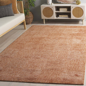 Safavieh Soho Hand-Tufted Rust Area Rug With Plush 3/8" Pile, Viscose-Wool Blend, Abstract Block Texture 4'-0" x 6'-0" SOH182P-4
