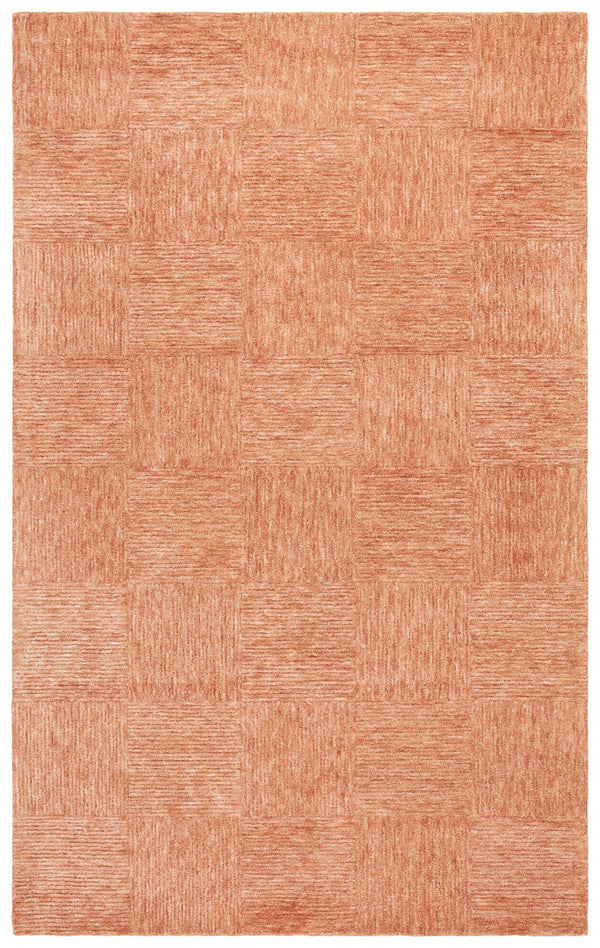 Safavieh Soho Hand-Tufted Rust Area Rug With Plush 3/8" Pile, Viscose-Wool Blend, Abstract Block Texture 4'-0" x 6'-0" SOH182P-4