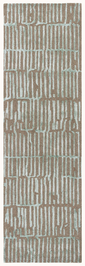 Safavieh Soho Hand-Tufted Green Brown Rug For Small Spaces — Low Pile, Viscose/Wool Blend, Contemporary Style 4'-0" x 6'-0" SOH184Y-4