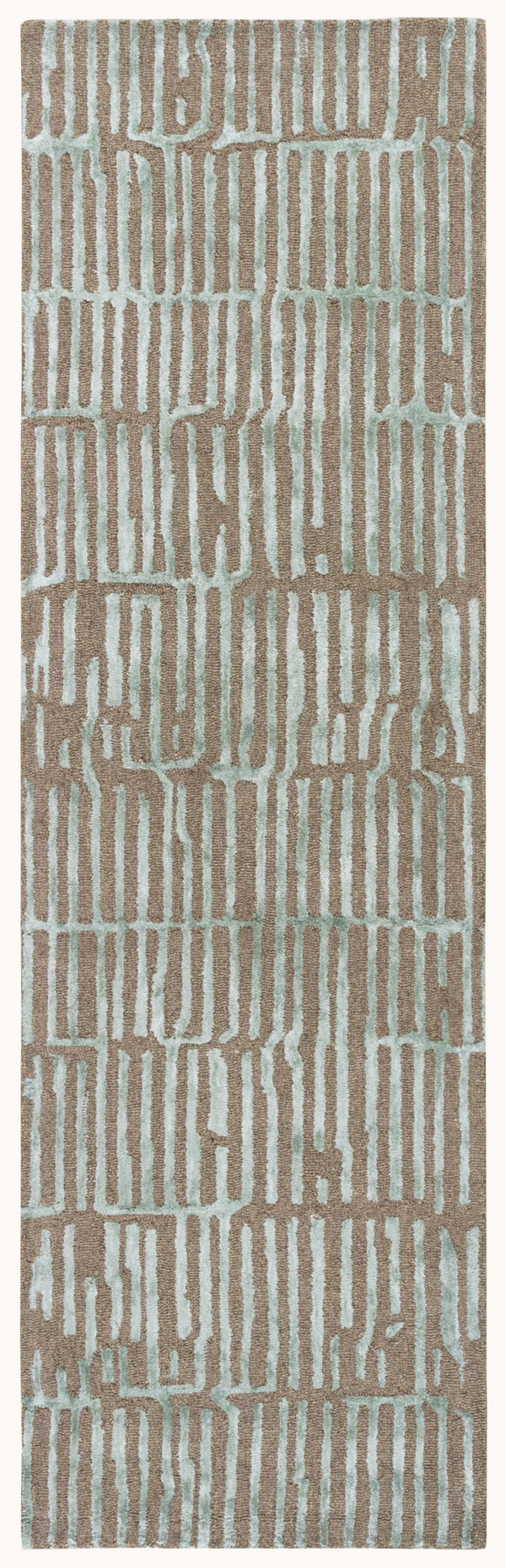 Safavieh Soho Hand-Tufted Green Brown Rug For Small Spaces — Low Pile, Viscose/Wool Blend, Contemporary Style 4'-0" x 6'-0" SOH184Y-4