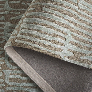 Safavieh Soho Hand-Tufted Green Brown Area Rug — Low-Pile Viscose-Wool Blend For Modern, Cozy Interiors 6'-0" x 9'-0" SOH184Y-6