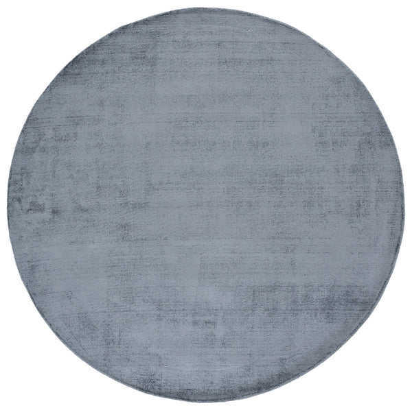 Safavieh Soho Round Blue-Grey Area Rug — Low-Profile Viscose-Cotton Blend, Minimalist Modern Accent Rug 6'-0" x 6'-0" SOH201M-6R
