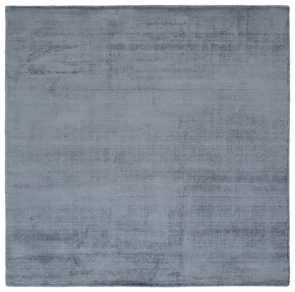Safavieh Soho Round Blue-Grey Area Rug — Low-Profile Viscose-Cotton Blend, Minimalist Modern Accent Rug 6'-0" x 6'-0" SOH201M-6R
