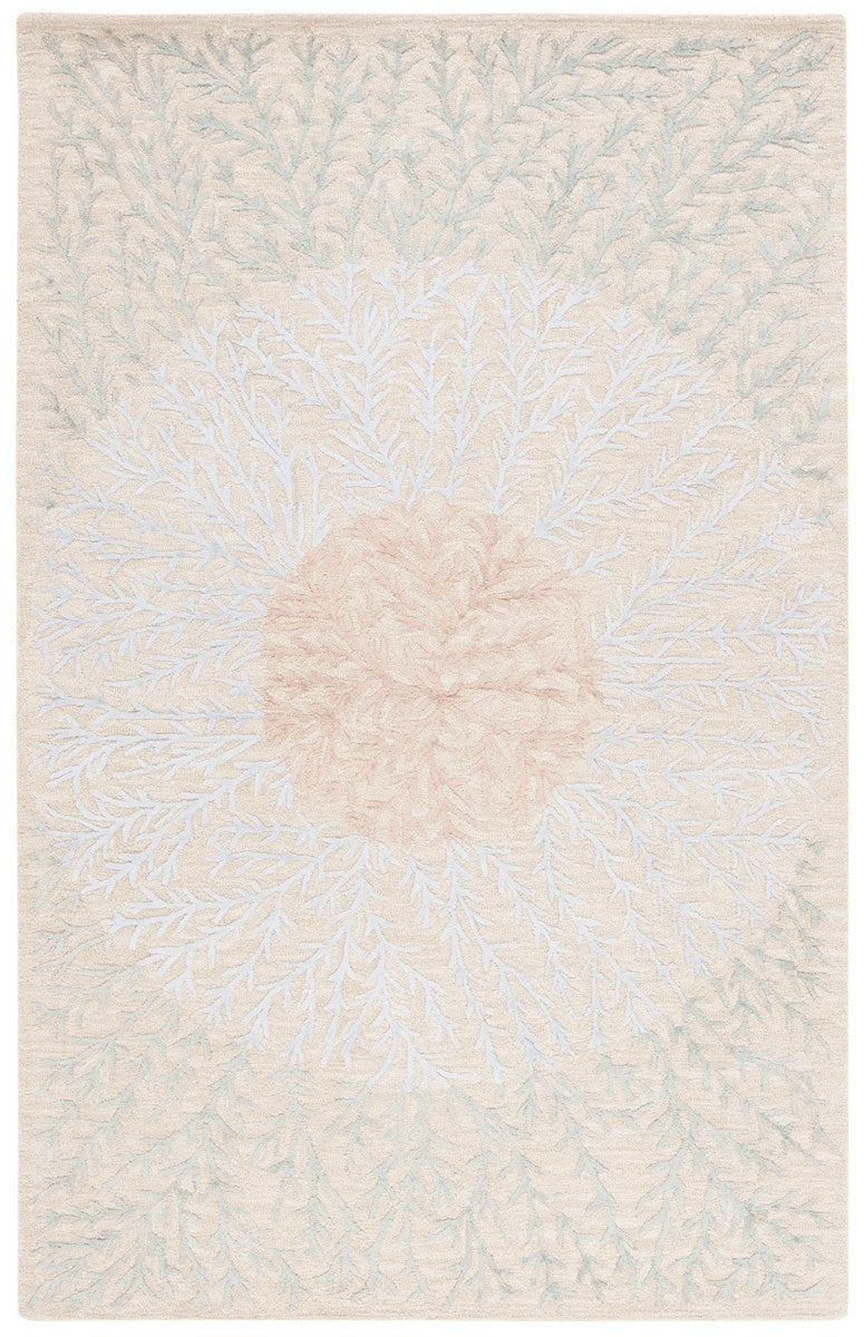 Safavieh Soho 257 SOH257 Hand Tufted Floral Rug Beige / Grey SOH257B-5