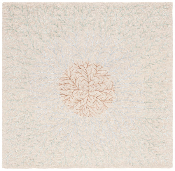 Safavieh Soho 257 Hand Tufted Floral Rug Beige / Grey 6' x 6' Square