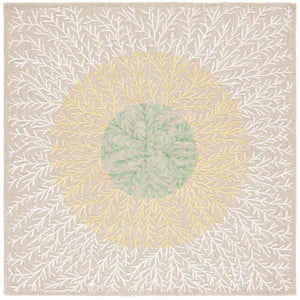 Safavieh Soho 257 Hand Tufted Floral Rug Beige / Yellow 6' x 6' Square