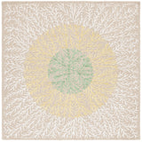 Safavieh Soho 257 Hand Tufted Floral Rug Beige / Yellow 6' x 6' Square