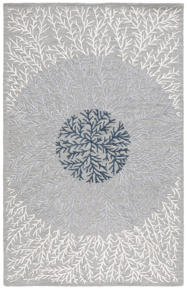 Safavieh Soho 257 SOH257 Hand Tufted Floral Rug Grey / Ivory SOH257F-5