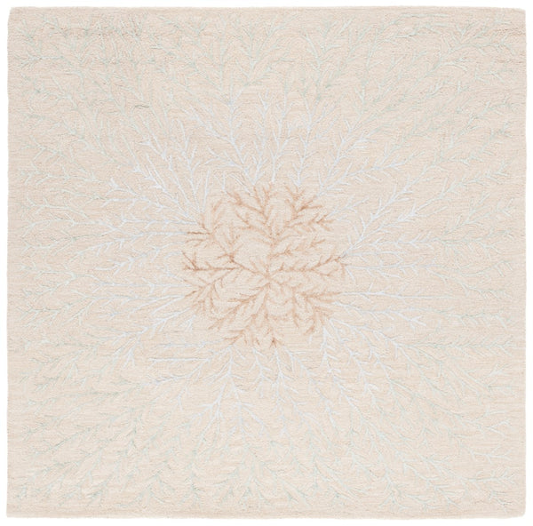 Safavieh Soho 257 Hand Tufted Floral Rug Beige / Brown 6' x 6' Square