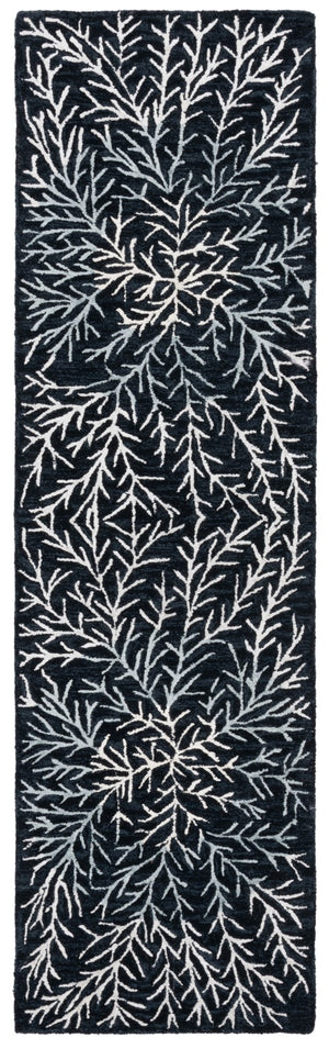 Safavieh Soho 257 Hand Tufted Floral Rug Black / Ivory 8' x 10'