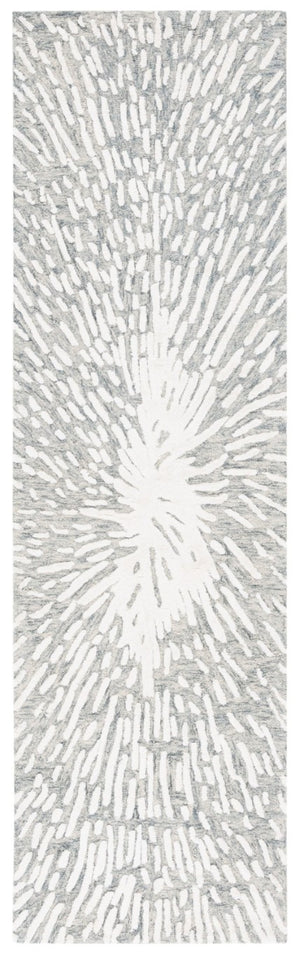 Safavieh Soho Hand-Tufted Wool Viscose Runner Rug Abstract Grey Ivory for Hallway or Bedroom 2'-3" x 8'-0" SOH275F-28
