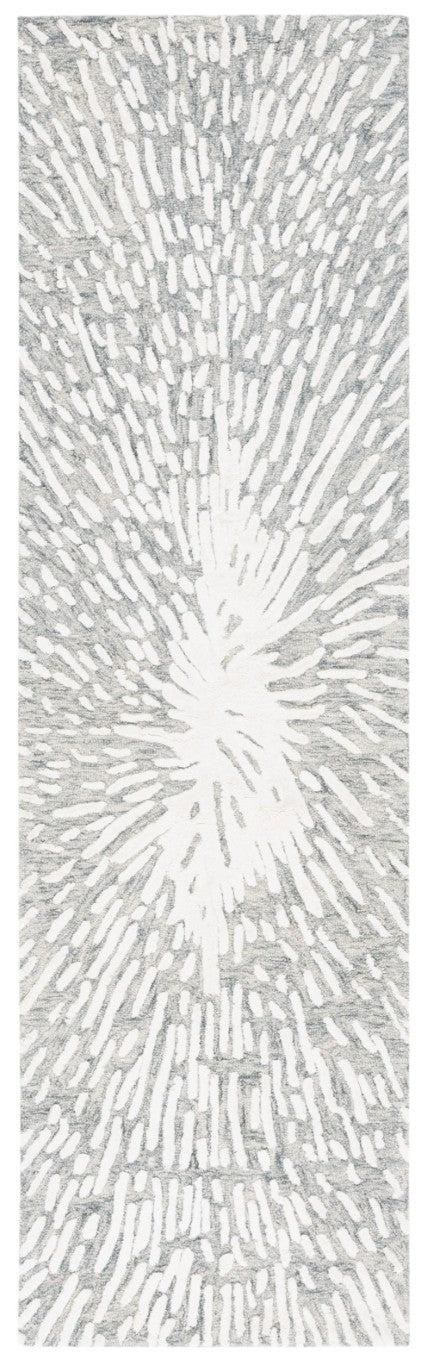 Safavieh Soho Hand-Tufted Wool Viscose Runner Rug Abstract Grey Ivory for Hallway or Bedroom 2'-3" x 8'-0" SOH275F-28