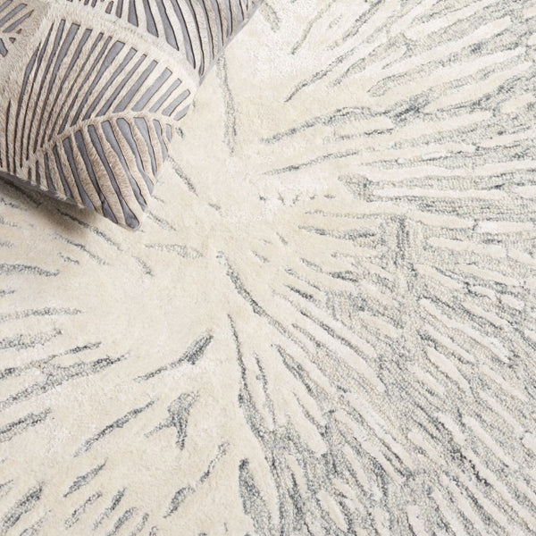Safavieh Soho Hand-Tufted Wool Viscose Runner Rug Abstract Grey Ivory for Hallway or Bedroom 3'-0" x 5'-0" SOH275F-3