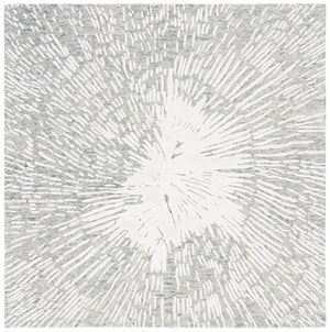 Safavieh Soho Hand-Tufted Wool Viscose Runner Rug Abstract Grey Ivory for Hallway or Bedroom 6'-0" x 6'-0" SOH275F-6SQ