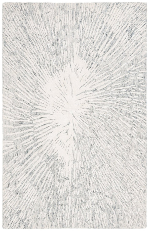Safavieh Soho Hand-Tufted Wool Viscose Runner Rug Abstract Grey Ivory for Hallway or Bedroom 6'-0" x 9'-0" SOH275F-6